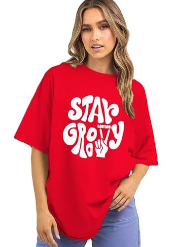 Image of LEOTUDE Oversized Cotton Blend Printed Women's T-Shirts Combo (Pack of 3)