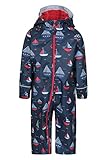 Atmungsaktiv Mountain Warehouse Puddle Regenanzug Bedruckt - versiegelte Nähte, Atmungsaktiv, Kinnschutz, Reflektierende Details - Ideal für Reisen, Frühling Marineblau 6-12 Monate