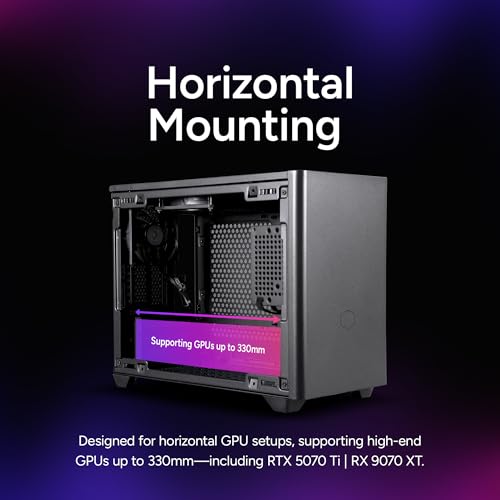 Image of Cooler Master Tempered Glass, Alloy Steel NR200 SFF Small Form Factor Mini-ITX Case with Vented Panel, Triple-slot GPU, Tool-Free and 360 Degree Accessibility, Without PCI Riser (Black)