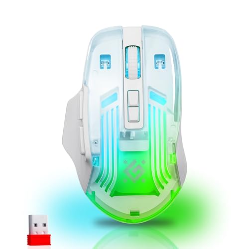 Defender® Astro Elite Kabellose Gaming Maus – 2.4 GHz Wireless, 3200 DPI, RGB, 5 Programmierbare Tasten, FIRE-Taste, 120 Std. Akku, USB-C, Ergonomisch, Für PC, Laptop, Gaming