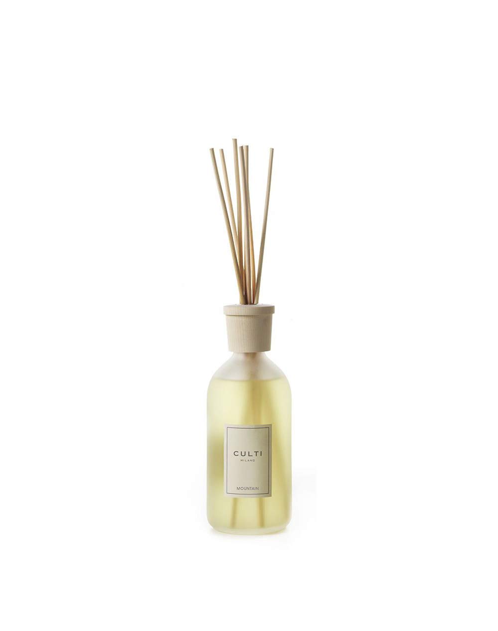 Culti Diffusore Bastoncini Stile da 500 ml Milano | Fragranza Mountain, al Legno di Cedro e Vetiver - Durata 3 Mesi - Metratura da 10 a 20 mq