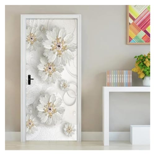 Papier peint mural à fleurs blanches 3D pour la décoration chaleureuse de la cuisine - 2