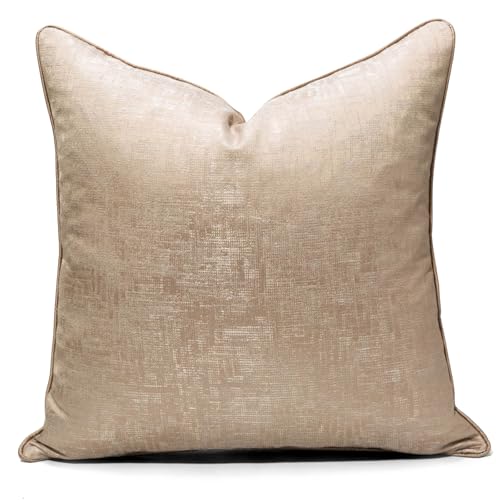 vctops Gold Decorative Luxurious Throw Pillow Covers Jacquard Square Cushion Cases Pillowcase for Bed Sofa Couch Chair Car Home Decor (Gold F,18"x18")