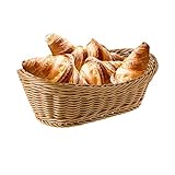 CNMF Wicker Baskets, Handmade Woven Polypropylene Pantry Organizer, Tabletop Food Serving Baskets for Fruits, Vegetables and Snacks, Restaurant, Bread Basket for Serving