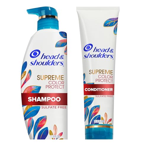 Head & Shoulders Anti-Dandruff Shampoo and Conditioner Set, Supreme Color Protect, 1% Pyrithione...
