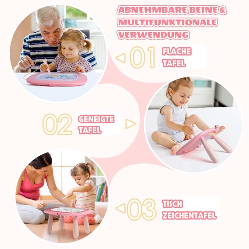 Smasiagon Magnetische Maltafel Zaubertafel für Kinder, Bunte Löschbare Magnettafel Zeichentafel mit Beinen für Kleinkind Spielzeug ab 1 2 3… – Ansicht 5