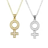 ALRNBY Double Venus Necklace for Women Non Tarnish Dainty Gold Silver Chain for Couple Matching Jewelry Female Jewelry (Gold & Silver)