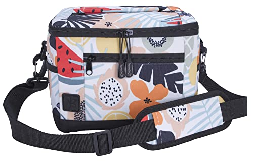 KOOZIE Small Lunch Cooler Bag - 6 Can Soft Sided Insulated Lunch Box Cooler for Women, Collapsible and Portable, Take to Work, Camping, Beach, Travel (Tutti Fruitti)