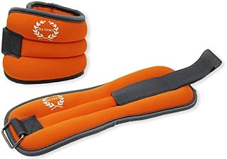 DA VINCI 1 LB Adjustable Ankle Weights Sold in Pairs (Orange)