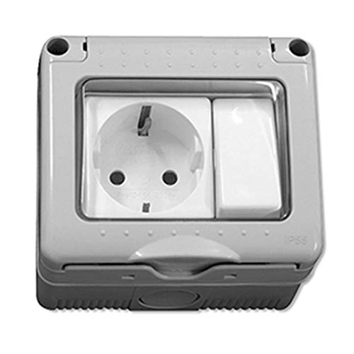 05635 - Base luz schuko + inter. estanca serie 34