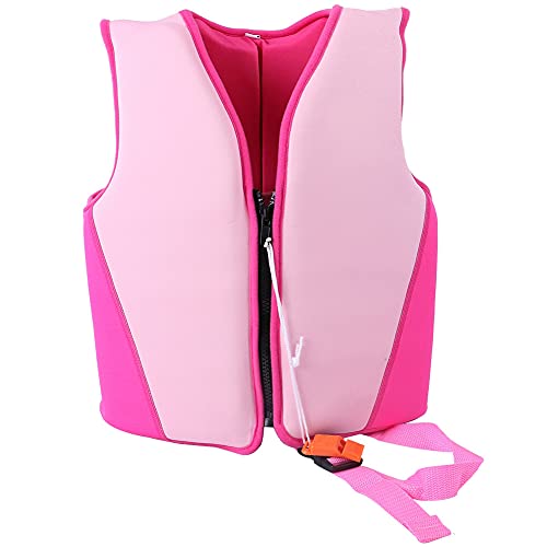 Outdoor Accessories Manner Kids Swim Jackets Children Swimming Vest Neoprene Swim Learner Swimwear(粉色)