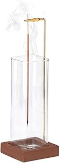 Modern Incense Holder with Square Glass Ash Catcher