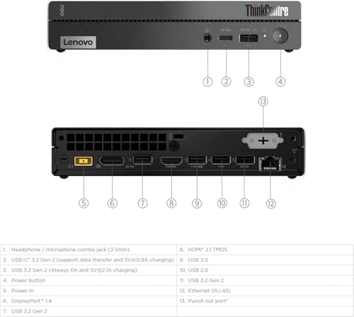 Image of Lenovo ThinkCentre Neo 50q Gen4 Chromebox Mini PC | 12th Gen Intel 6-Core CPU (up to 4.4GHz) | 8GB DDR4 RAM, 128GB SSD, WiFi 6 | Built for School and Work, Game Apps Not Supported | Chrome OS Flex