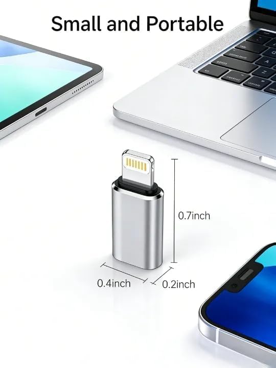 Image of c Type to Lightning Adapter (2 Pack USB-C to Lightning Cable Adapter, Type-C to 8 Pin Male PD Fast Charging Data Sync Connector for Phone 14 13 12 11 x xr Air Pods iOS Devices