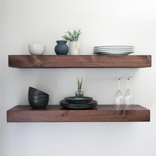 Urbandi Modern Floating Shelves 3 Inches Thick for Wall, Wide She...