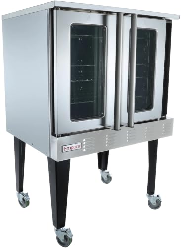 Image of EMPURA 38 inch Freestanding Commercial Full-Size Gas Convection Oven with (13) Position Rack Guides for Restaurant Catering Buffet | (3) Burners, 54,000 BTUs | 38 inchW x 43 inchD x 54.5 inchH, Stainless Steel, 120v