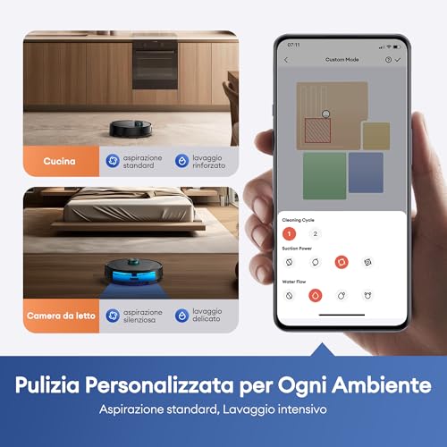 Ultenic T20Pro Robot Aspirapolvere Con Laser Lineare Evoluto, Autosvuotamento 10 Settimane, 10000Pa Con Boost Automatico Tappeti, Include Detersivo Mughetto, Mappatura Lidar, Controllo App/Alexa - 11
