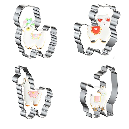 Alpaca 4-Piece Combination Cookie Fruit Knife, Take Love Alpaca + Miss Alpaca + Love Alpaca + Twisted Alpaca, Suitable For Fruit, Pastry, Sandwiches, Children's Parties And Other Activities #TOP13