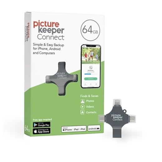 Picture Keeper Connect Photo & Video USB Flash Drive for Apple, Android & PC Devices, 64GB Thumb Drive