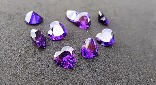 Oxyde de zirconium améthyste AAA en cœur pour joaillerie fine - 2
