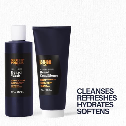 Image of Scotch Porter Moisturizing Beard Wash & Conditioner for Men Bundle