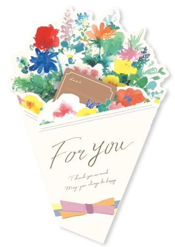 季節の花束とメッセージカード