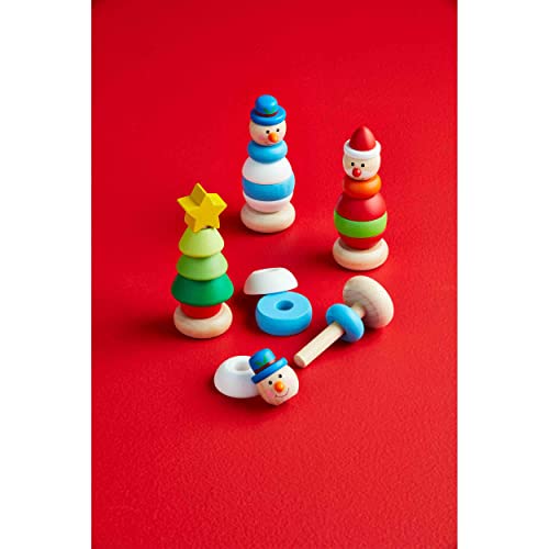 Image of Mud Pie Kids Christmas Stacker Toy, Santa, 5 inch x 2 inch Dia