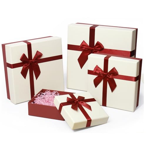 Boîte cadeau pour anniversaire et mariage avec couvercle rigide