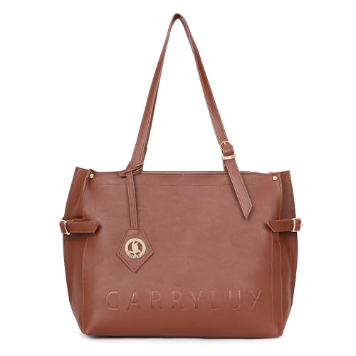 Image of Carrylux Women's Soft PU Tote Bag | Large Single Compartment Shoulder Handbag with Adjustable Strap | Office, College & Casual