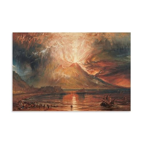 Turner Vésuve en éruption poster sur toile 50x75 cm de décoration murale