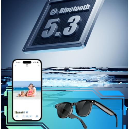 Image of Aeoss Smart AI Glasses with 8MP HD Camera, Bluetooth Audio, Object Recognition, Real-Time Voice Translation, and Dual Lenses (Photo & Video Recording, Open-Ear Music, Touch Control) for Men & Women