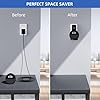 AFGHOA Wall Mount Stand for Echo Spot 2024, Outlet Hanger Stand with Built-in Cable Management, Hide Messy Wires Wall Holder, Space Saving Holder for Echo Spot,No Screws and Drill Needed,Black
