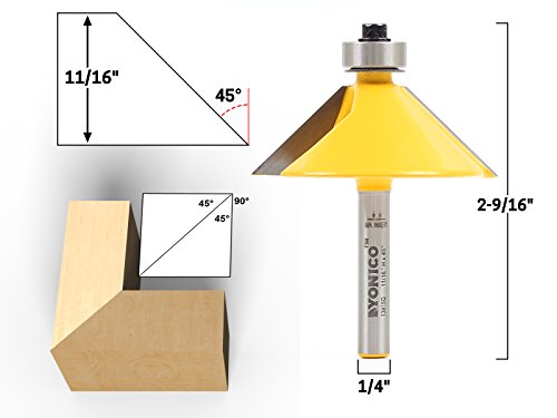 Image of YONICO Router Bits Bevel Edge Forming Set 5 Bit 1 /4-Inch Shank 13508q