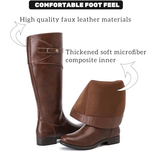 Women's Knee High Boots Wide Calf Comfortable Riding Combat Flat Boots and Fashionable for Fall and Winter Wear for Women.3