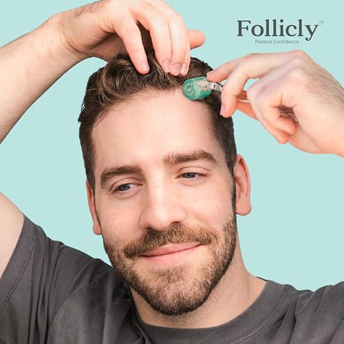 Follicly Derma Roller – Professional Microneedling Tool for Hair, Skin & Face – 192 Authentic Titanium Microneedles – Premium At Home Beauty Care – Includes Free Protective Storage Case