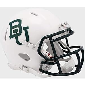 Baylor White Metallic Revolution Speed Mini Football Helmet