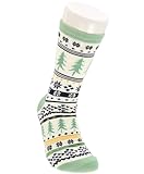 LazyOne's Men and Women's Novelty Crew Socks, Funny Gifts For Men and Women, Christmas Socks (Tree Fair Isle)