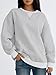 Trendy Queen Womens Oversized Crewneck Sweatshirt Fleeced 2025 Fall Fashion Outfits Clothes Clothing Loose Fit Comfy Crew Neck Color Block Pullover Top Grey