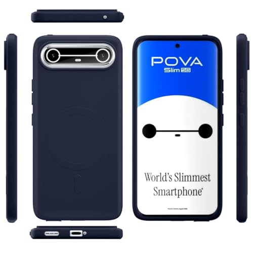 Image of Back Cover for Tecno Pova Slim 5G | MagFit Ring Design (Non-Magnetic) | Shockproof Protection | Anti-Slip Grip | Raised Camera Edges | Slim Protective Case for Tecno Pova Slim 5G (Steel Blue)