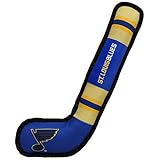 Pets First Dog Toy Tough Nylon with Inner Squeaker Licensed by NHL St. Louis Blues Hockey Stick Toy...