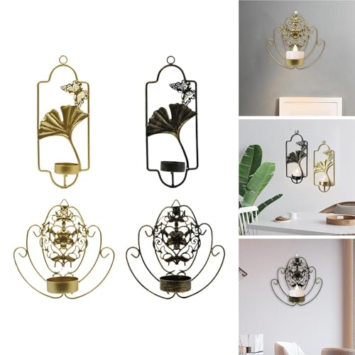 Bougeoirs muraux décoratifs durables au design gingko épuré - 3