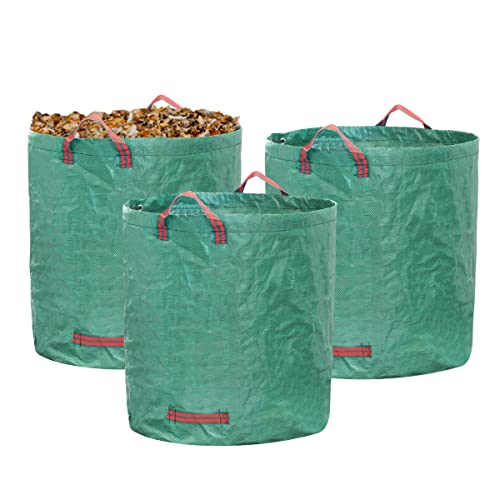 Kit 3 pezzi Sacco 400Lt Giardinaggio Rifiuti Giardino Professionale Antistrappo Con Manici Ripiegabile STI