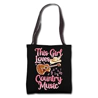 【Country Music Theme】Designed with charming country music prints, this black canvas handbag features vivid pink patterns that are clear and not easy to fade, adding a unique and fashionable touch to your outfit. As a lovely handbag, it combines count...