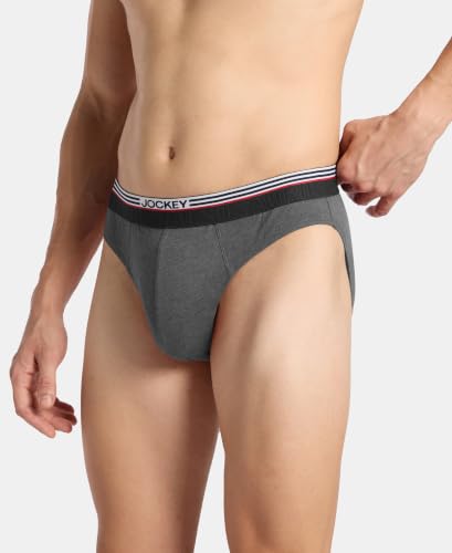 Image of Jockey US49 Men Super Combed Cotton Solid Brief with Ultrasoft Waistband
