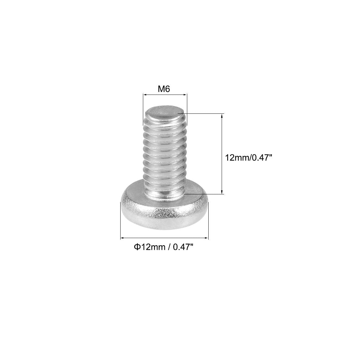 TOP-VIGOR 30Pcs Cross Pan Head Machine Screws, M6x12mm Phillips Round Head Screws Bolts for Machinery Furniture, Car - Image 2