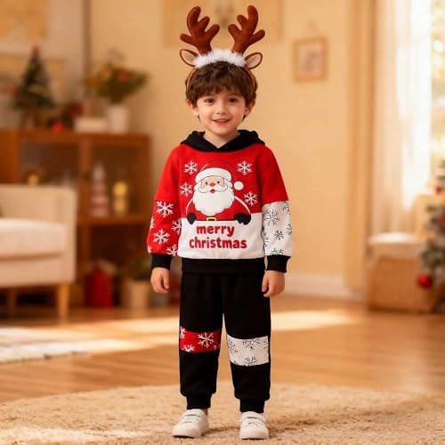 Image of 2-6T Toddler Baby Boy Clothes Color Blocking Hoodies + Pants Fall Winter Outfits