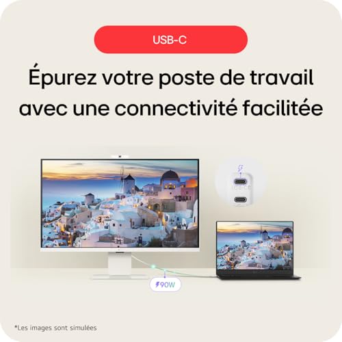 SMART Monitor LG 27 IPS 3840x2160 16:9 IPS 5ms 350cdm² 60Hz HDMI USB C Sortie Casque Webcam HPs Télécommande WebOs Pied Inclinable Neuf - vue 10