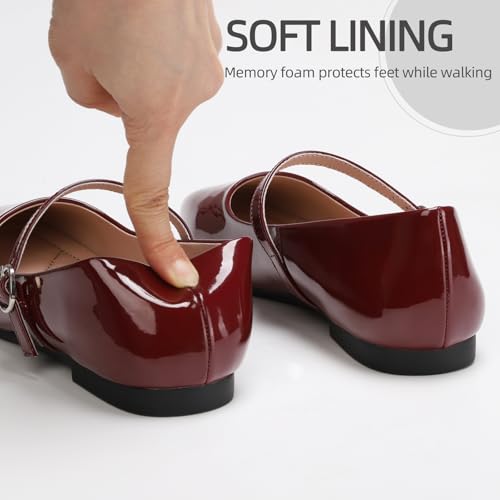 Image of Women's Mary Jane Shoes, Ballet Flats for Women, Square Toe Shoes for Women