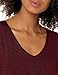 Amazon Essentials Women's Active Quick Dry Tech Stretch Short-Sleeve V-Neck T-Shirt (Available in Plus Size), Pack of 2, Black/Burgundy Space Dye, Medium