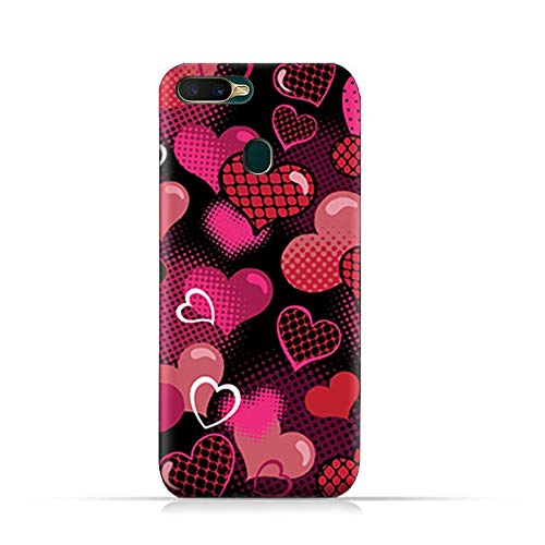 AMC Design Oppo A7 TPU Silicone Soft Protective Case with Valentines Hearts Pattern
